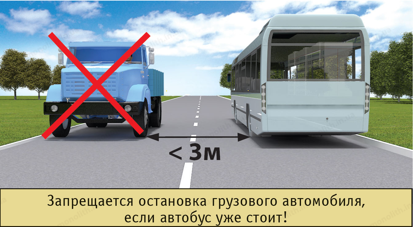 ПДД: остановка запрещается в местах, где будет невозможен встречный разъезд ПДД: остановка запрещается в местах, где будет невозможен встречный разъезд