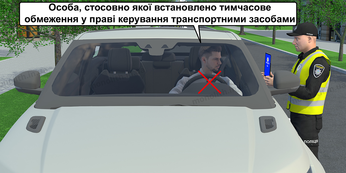 Штраф за управление ТС лицом, в отношении которого установлено временное ограничение в праве управления ТС