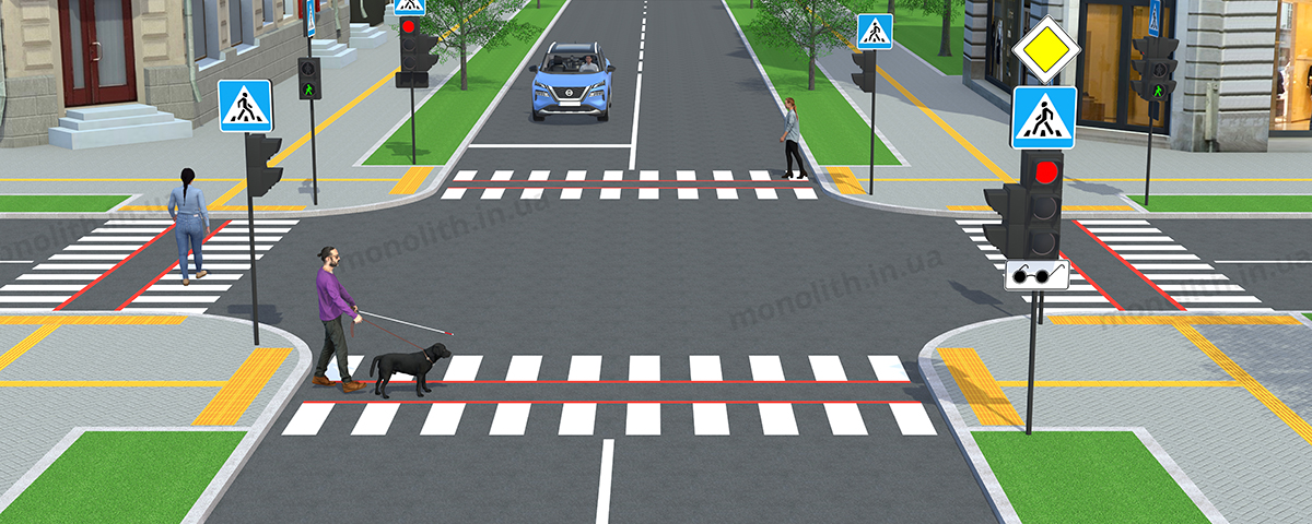 Пішоходи з порушенням зору Пішоходи з порушенням зору