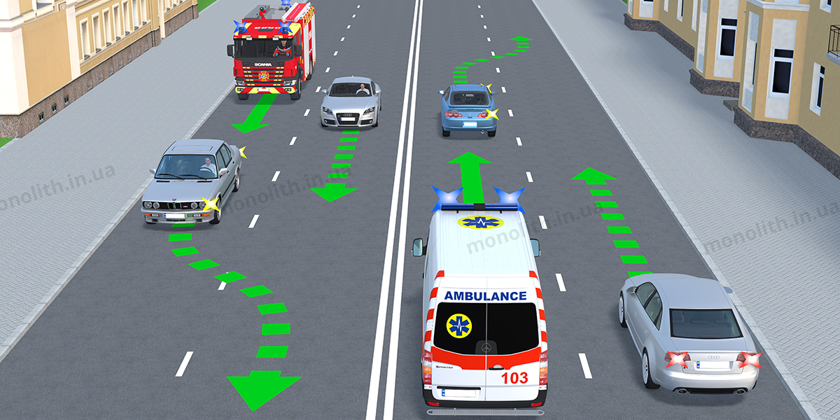 ПДД: действия при движении оперативных транспортных средств