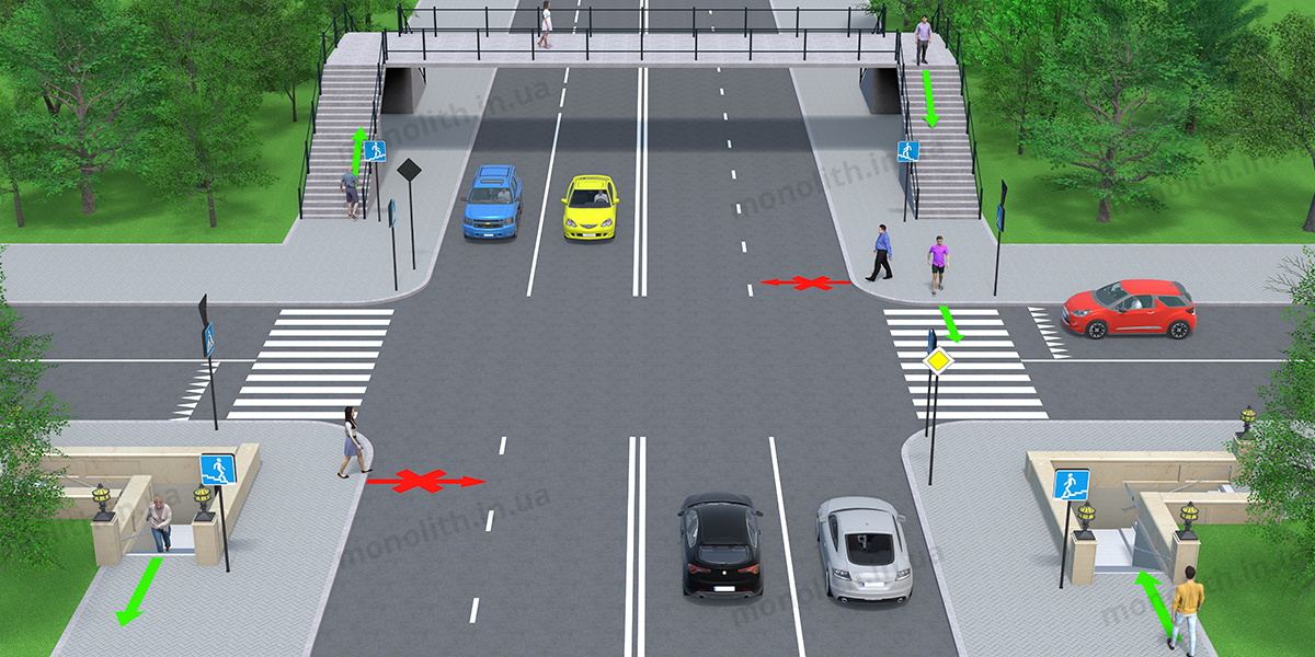 ПДР: рух пішоходів на перехресті