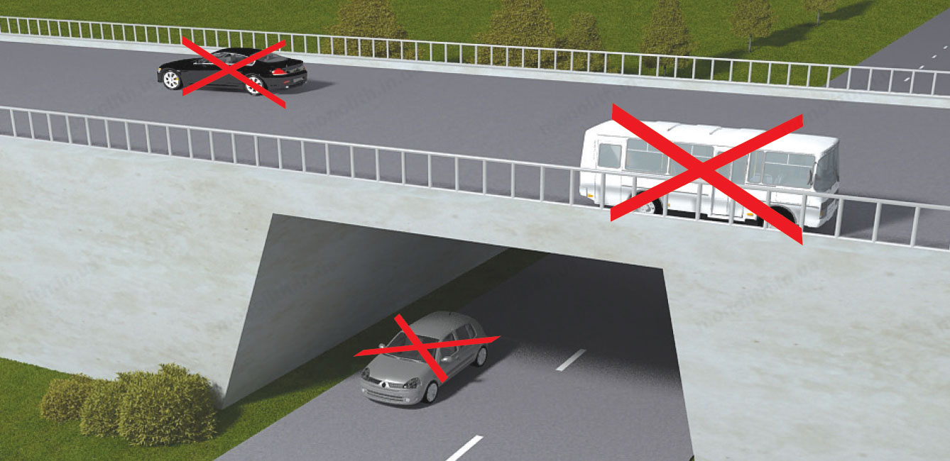 ПДР: зупинка забороняється на естакадах, мостах, шляхопроводах і під ними