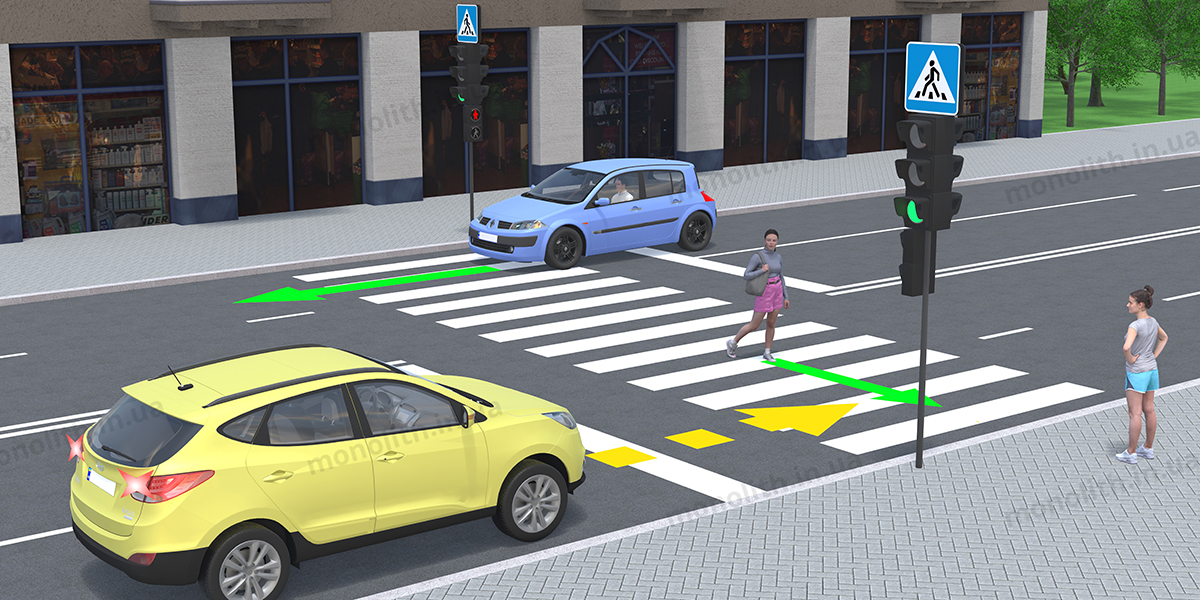 ПДР: водій повинен дати дорогу пішоходу, який закінчує перехід