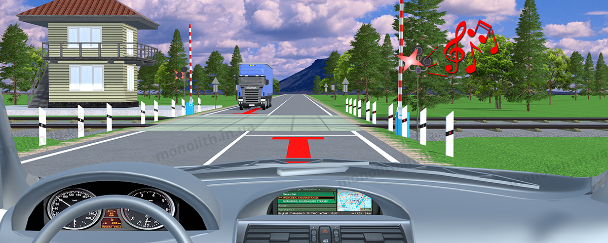 ПДР: Рух через переїзд забороняється, якщо увімкнено заборонний сигнал світлофора чи звуковий сигнал