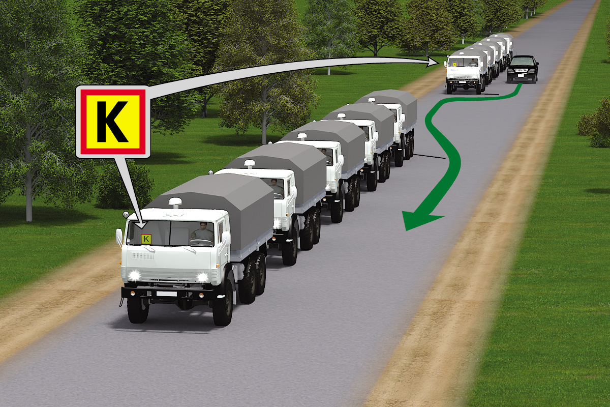 ПДР: колона без супроводження