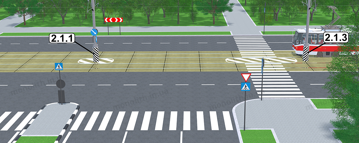 ПДР: Вертикальна розмітка 2.1