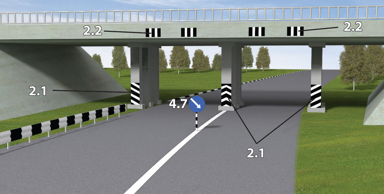ПДД Украины, раздел Дорожная разметка, пункт 2.1.1 - 2.1.6