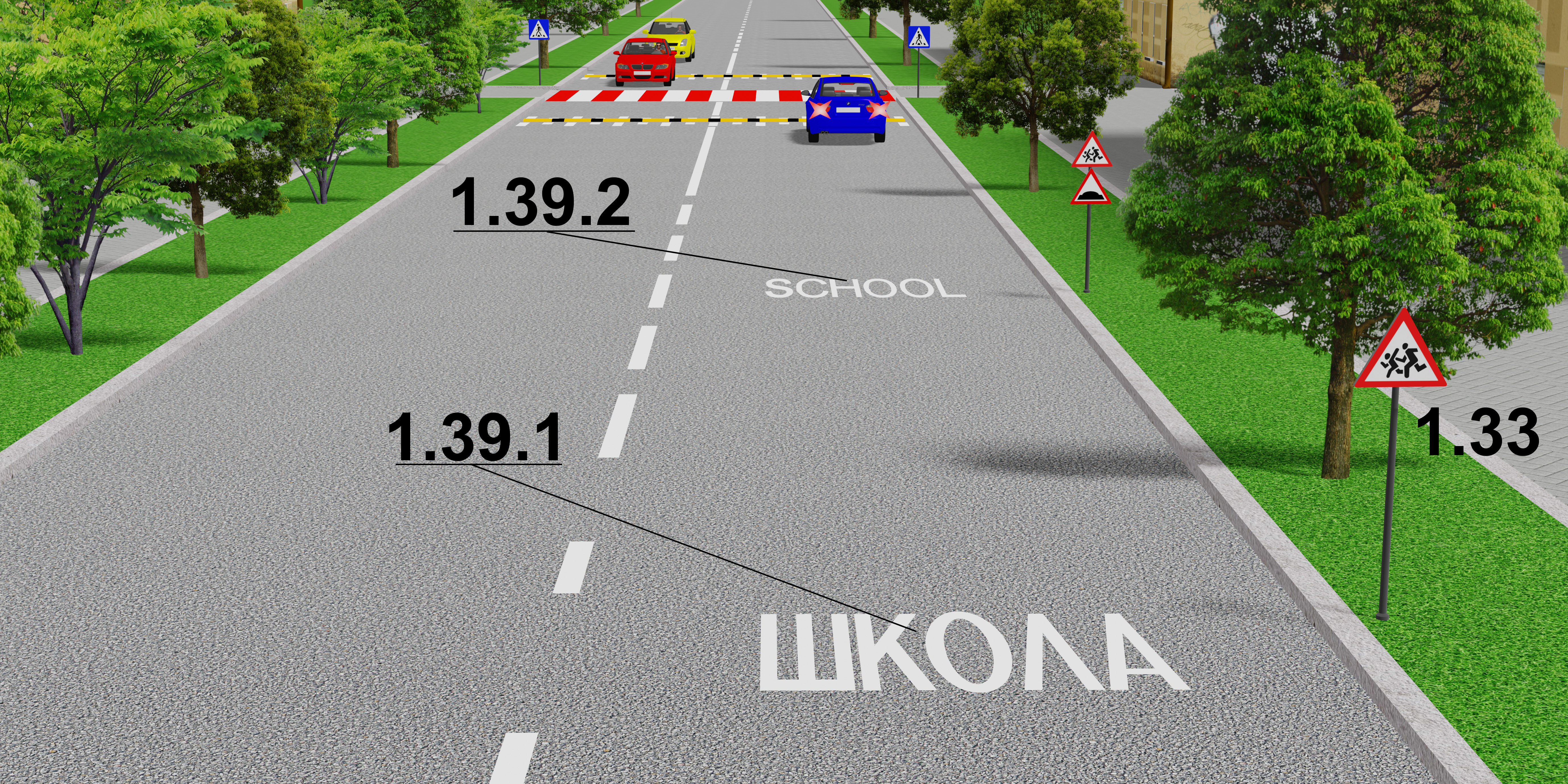 ПДР: Горизонтальна розмітка 1.39.2