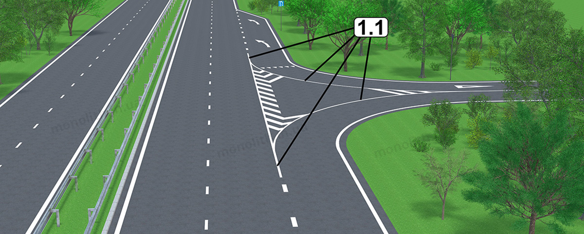 ПДР: Горизонтальна розмітка 1.1