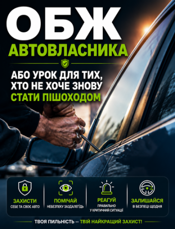 ОБЖ автовласника. Або урок для тих, хто не хоче знову стати пішоходом.