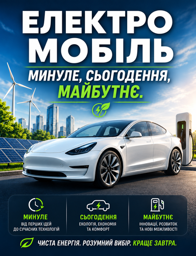 Електромобіль — минуле, сьогодення, майбутнє.